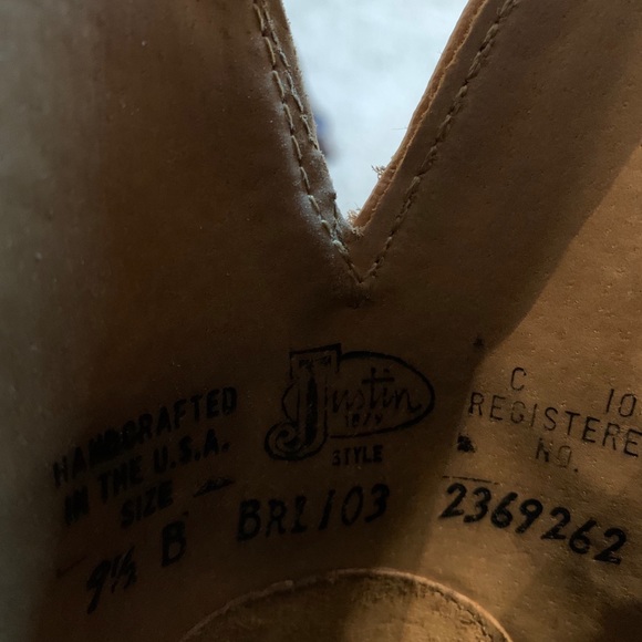 Justin’s Brown Leather cowboy boots 9.5 - Picture 4 of 4